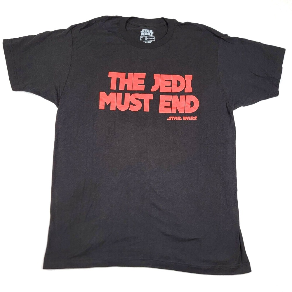 Star Wars The Jedi Must End T-Shirt Mens Large Black Red Fifth Sun Graphic Tee
